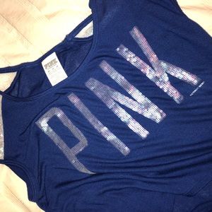 Sparkly Dark blue Cropped T-Shirt